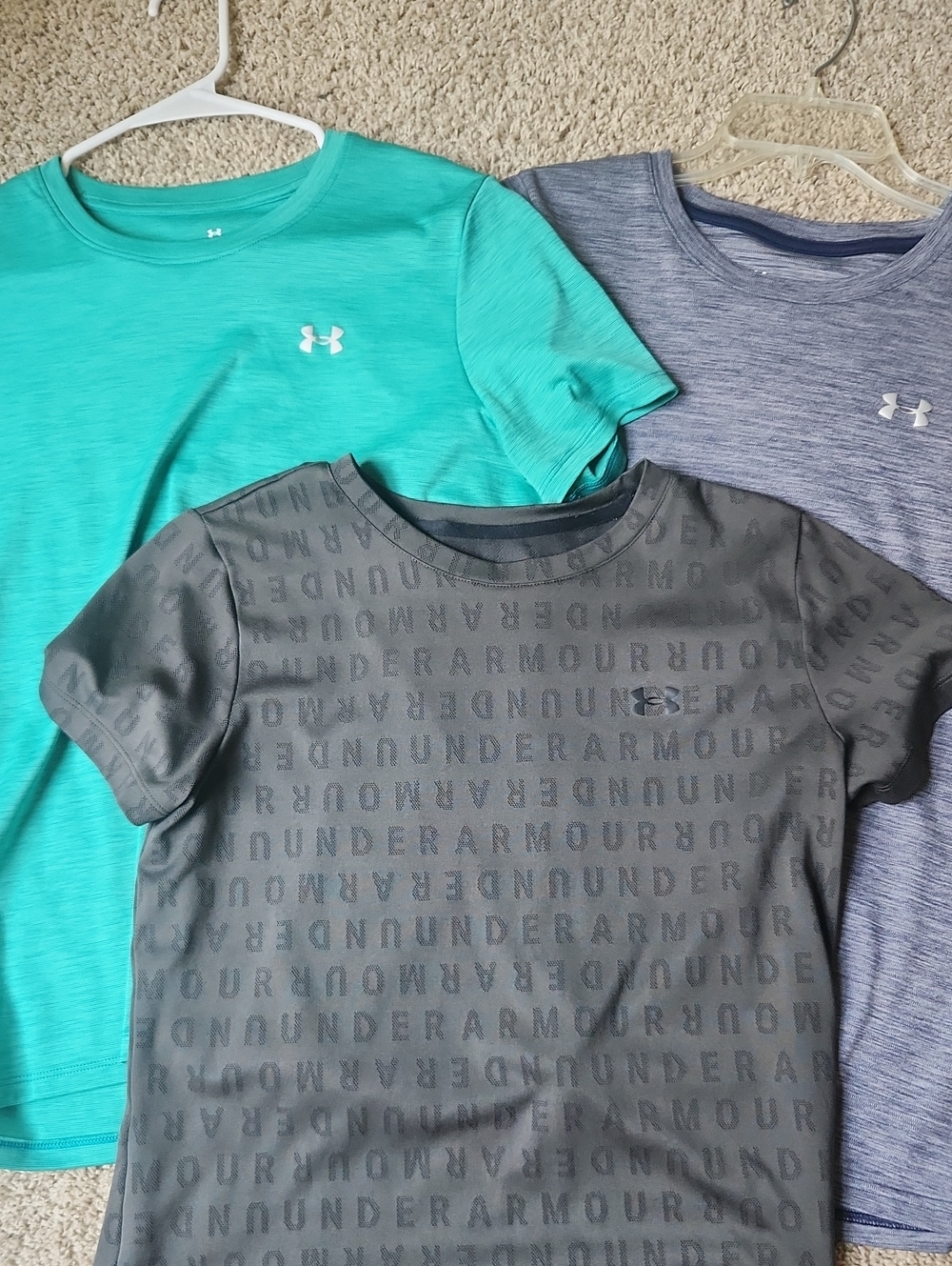 Under Armour Womens Short Sleeve Tees - Green, Dark Green, Blue